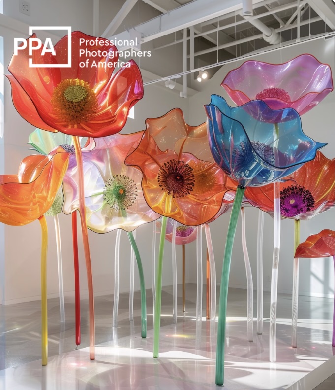 Professional Photographers of America glass-flower installation